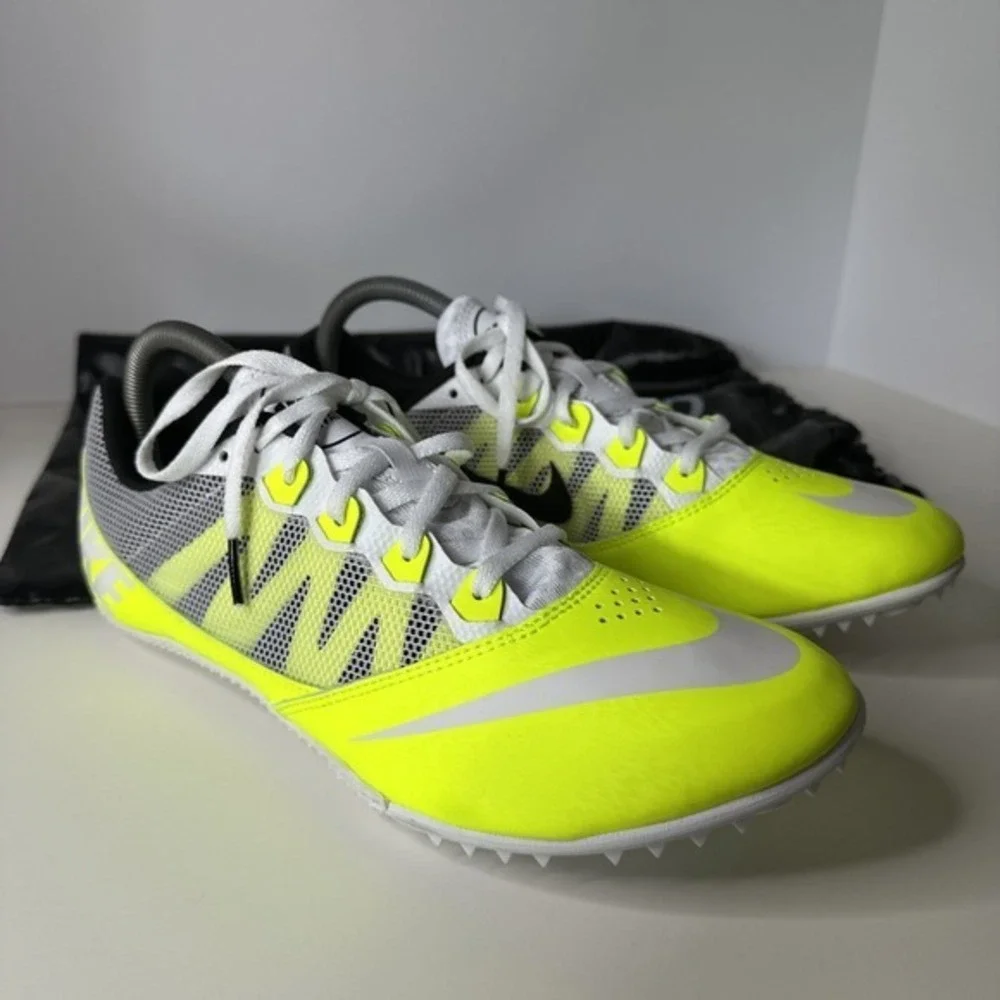 Men's NIKE RIVAL S Track & Field Shoes Size 11.5. Neon Yellow Green‎ New W/ Bag.